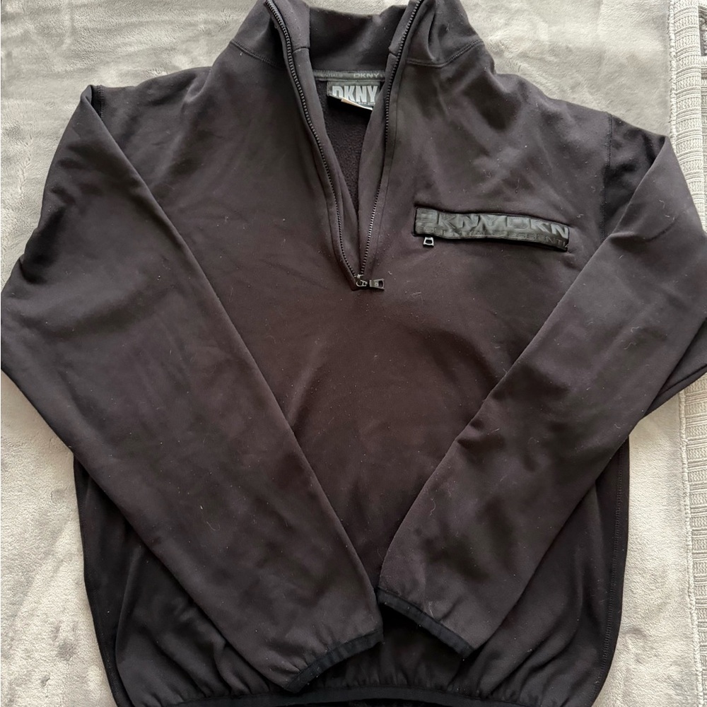 DKNY Men's Charcoal Zip-Up Sweater
